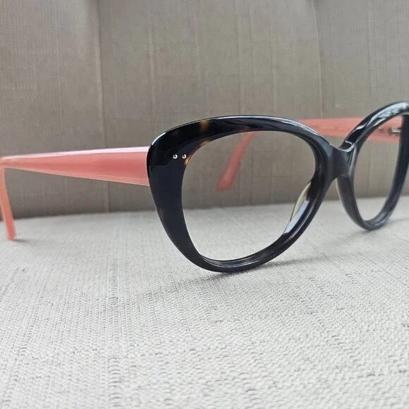 Kate Spade Women Eyeglasses Angelique Dark Havana/Pink Cat Eye Frame only - Picture 3 of 16